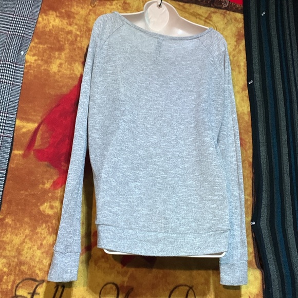 LIVE LOVE DREAM-women’s gray/sequins decor heart rayon blend long sleeve sweater - Picture 8 of 10